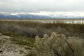 View from the causeway to Antelope Island State Park