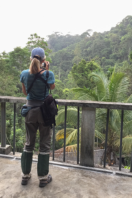Joan in Leech Socks, Martin's Simple Lodge, Sri Lanka