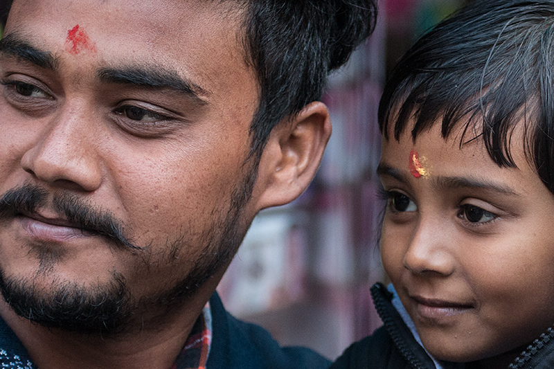 Father and Son, Koshi River, India