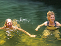 Joan and Janis Coolin' Off, Isalo NP, Madagascar